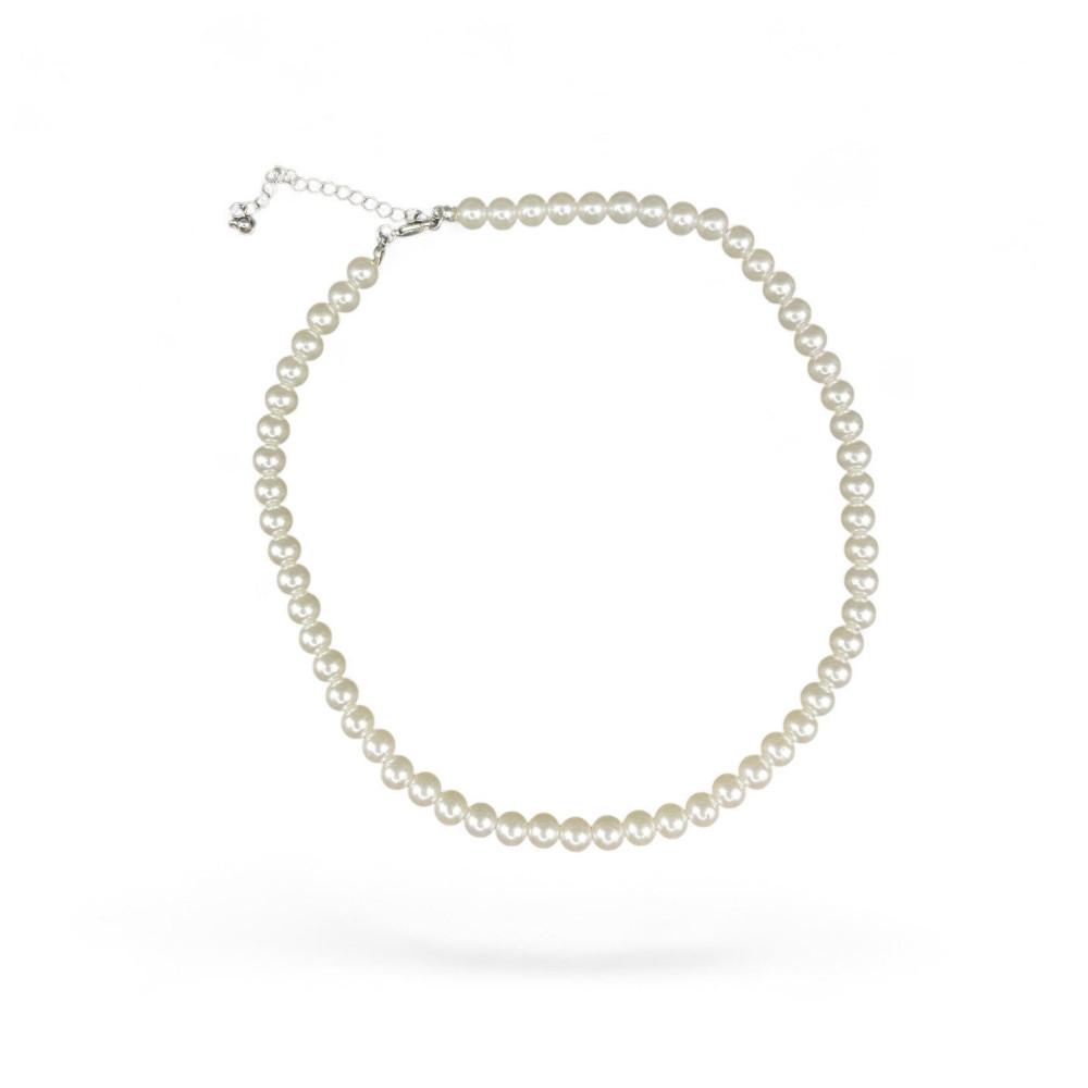 Collier de perles minimaliste couleur blanche unisexe